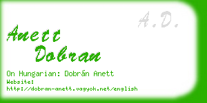 anett dobran business card