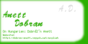 anett dobran business card